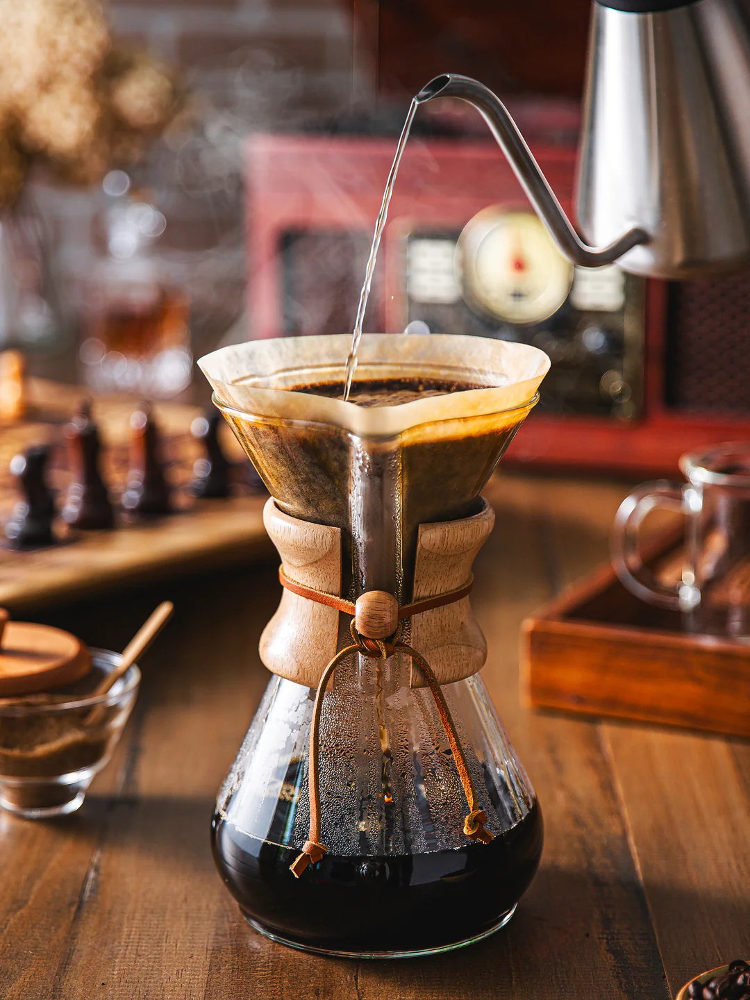 Chemex em uso